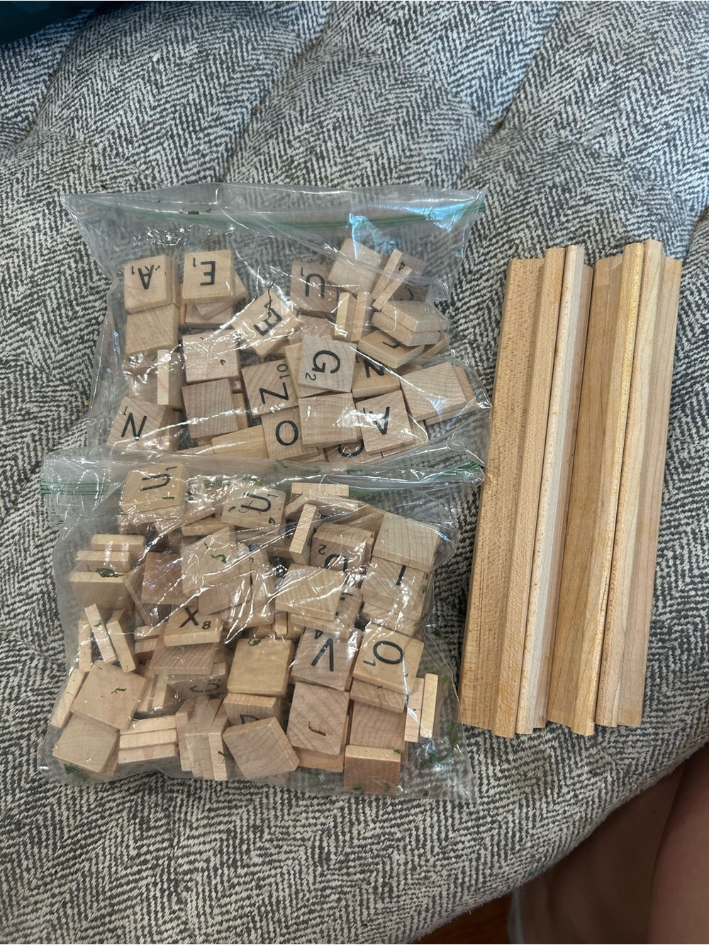 Scrabble Tiles and easels